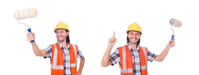 Painter isolated on the white background