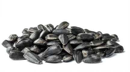 Heap of sunflower seeds isolated on the white background.