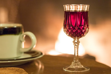 Romantic Evening by the Fire
