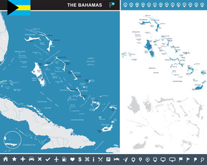 The Bahamas - infographic map - Detailed Vector Illustration