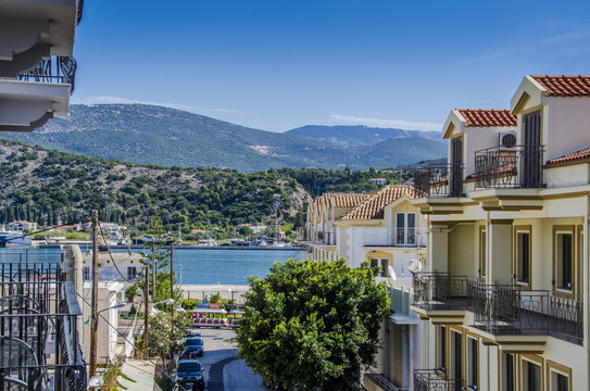 city of argostoli view of the pier from the city