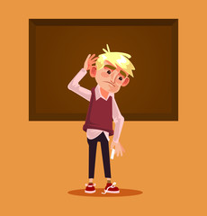 Bad student character. Vector cartoon illustration