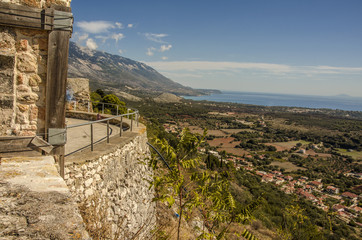 Fototapeta na wymiar Panoramic view from Agios Georgios Kefalonia fortress