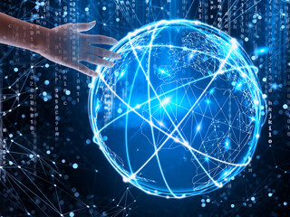 Naklejka premium Koncepcja globalnej sieci połączeń internetowych