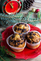 Muffins, cakes with chocolate.