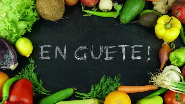 En guete Swiss German fruit stop motion, in English Bon appetit