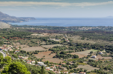 plowed fields and shores of kefalonia