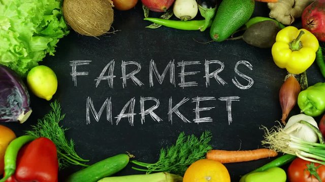 Farmers market fruit stop motion