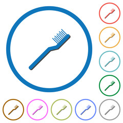 Toothbrush icons with shadows and outlines