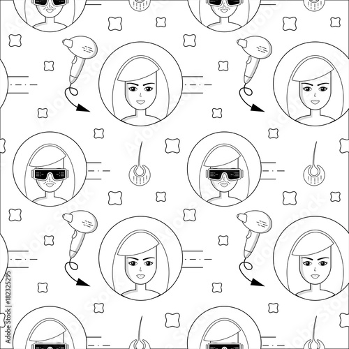 Simple Seamless Pattern Of Laser Hair Removal Process Of Laser