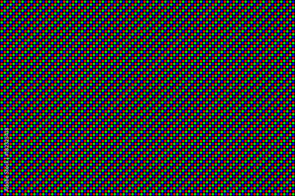 Wall mural rgb screen dots seamless pattern. analog display television. close up texture