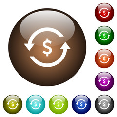 Dollar pay back color glass buttons