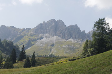view of alpine mountains in northern Italy