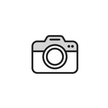 Photo camera icon line