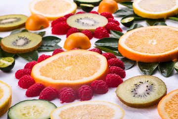 Flowers made of fruits isolated on white