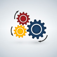 Color vector template Infographic with gears