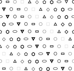 Geometric vector seamless black and white pattern.