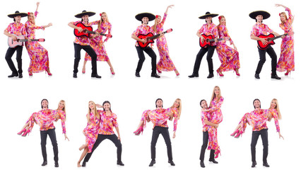 Spanish pair playing guitar and dancing