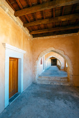 Fototapeta na wymiar Passageway in the West Gate at the Arkadi Monastery, Arkadi, Crete, Greece