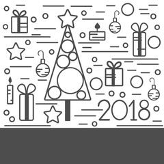 Happy New Year background.  Vector illustration.