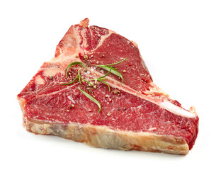 fresh raw T bone steak