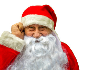 Santa Claus holding hat