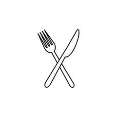 knife and folk line icon