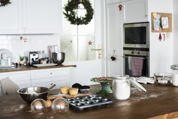 Fototapeta na wymiar Christmas baking in the kitchen