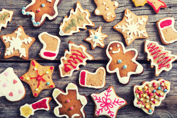 Fototapeta na wymiar Christmas decoration with cookies