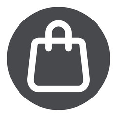 shopping bag circle grey icon