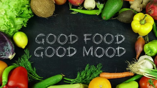 Good food good mood fruit stop motion