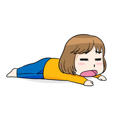  面倒くさい、だらけた、寝てるポーズ、漫画キャラクター