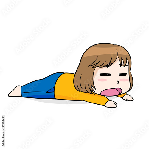 面倒くさい だらけた 寝てるポーズ 漫画キャラクター Wall Mural Designlabomika