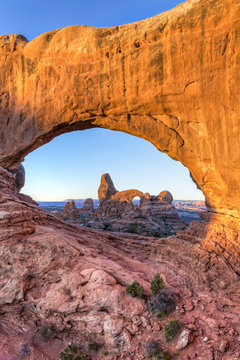 First Light on Turret Arch and North Window