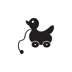 duck on wheels icon. Toy element icon. Premium quality graphic design icon. Baby Signs, outline symbols collection icon for websites, web design, mobile app