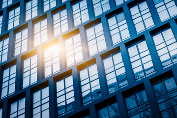 Fototapeta premium Close-Up of Modern Office Buildings in city of China..