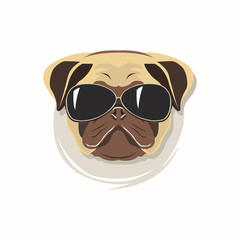 head pug vector illustration