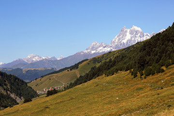 landscape view in mountainous terrain in Georgia