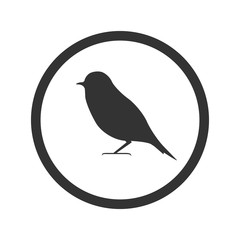 Bird icon, black isolated on white background, vector illustration.