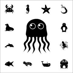 Jellyfish icon. Set of Aquatic animal icons. Web Icons Premium quality graphic design. Signs, outline symbols collection, simple icons for websites, web design, mobile app