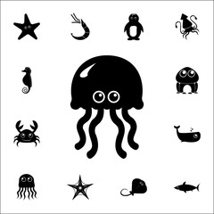 Jellyfish icon. Set of cute aquatic animal icons. Web Icons Premium quality graphic design. Signs, outline symbols collection, simple icons for websites, web design, mobile app