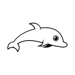 Cute dolphin line icon. Aquatic animal element icon. Premium quality graphic design. Signs, outline symbols collection icon for websites, web design, mobile app, info graphics