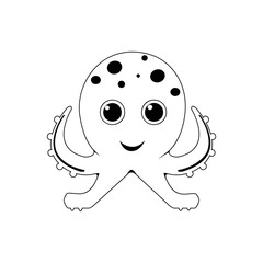 Cute octopus line icon. Aquatic animal element icon. Premium quality graphic design. Signs, outline symbols collection icon for websites, web design, mobile app, info graphics