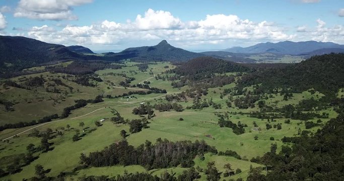 Ariel view of Carrs lookout in Queensland, Australia during the day.