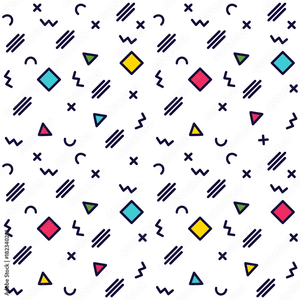Aufkleber vector abstract geometric pattern memphis style on a white background