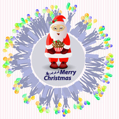 Santa Claus and chocolate cake