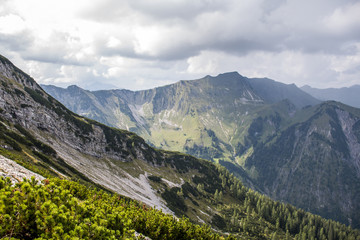 Fototapeta premium view from the top of a mountain lake Achen 2