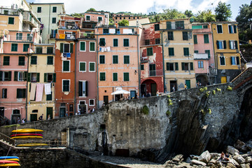 Fototapeta na wymiar Italy Cinque Terre nice colored italian housefront