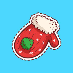 christmas santa's cart sticker vector