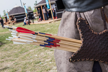 Ancient ottoman Empire quiver with arrows